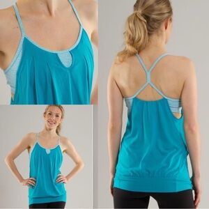 Lululemon Let It Loose Bra and Tank / Turqouise Blue / Size 6